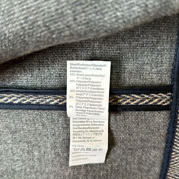 NWT Madewell Fringed Herringbone Robe Coat in Blue/Grey in size Small - Picture 11 of 12